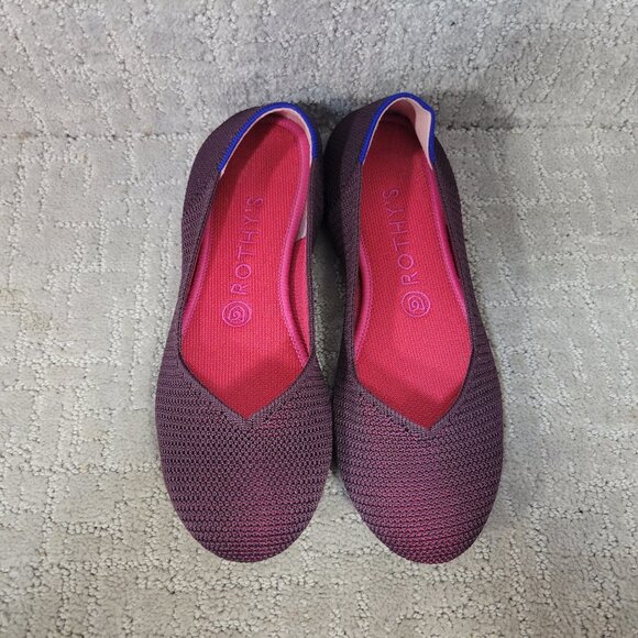 Rothy's Shoes - Rothy's The Almond Flats Women's Size 8.5 Berry Lattice Stitch Slip On Shoes
